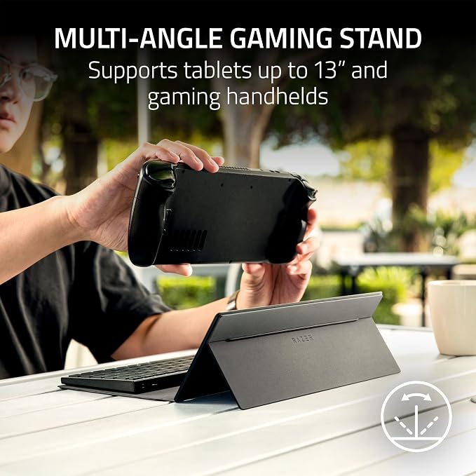 Razer Travel Case Folio for Portable Keyboards | Multi-Angle Stand, Magnetic Closure, PU Leather Exterior, Fits Razer Joro & Magic Keyboard, Supports Tablets (13") - Image 3