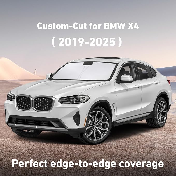 EcoNour Windshield Sunshade Compatible for BMW X4 2019-2023 2024 2025, Sun Visor for Front Windshield & Window Sun Shade Cover, UV Heat Blocker & Protector, Car Accessories - Image 2