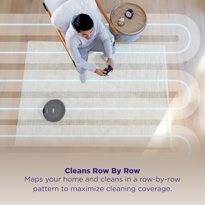 Shark Navigator Robot Vacuum and Self-Empty Base with Bagless 60-Day Capacity Self-Empty Base, SmartPath Navigation, Powerful Pet Hair Pickup, Anti-Hair Wrap, For Carpets & Hard Floors, Grey, RV2100AE - Image 3