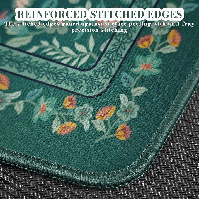 iCasso Aesthetic Small Mouse Pad, 9.5x7.9in,Home Office,Deep Green | Mini Portable Travel Mousepad, Anti-Slip and Comfortable Cloth Mouse Mat with Stitched Edges for Computer, Home - Image 4