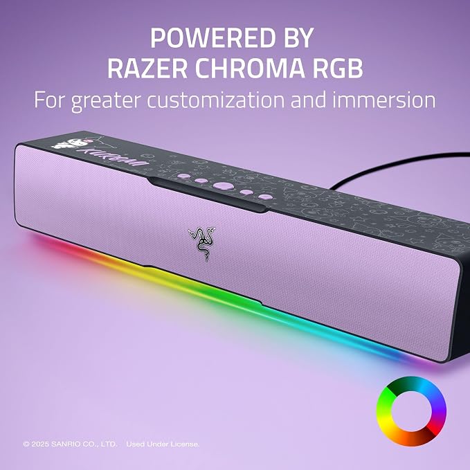 Razer Leviathan V2 X, PC Soundbar, Full-Range Drivers, Kuromi Edition | Compact Design, Chroma RGB, USB-C, Bluetooth 5.0, for PC, Laptop, Smartphones, Tablets & Nintendo Switch - Image 6