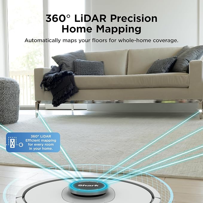 Shark Matrix Clean | Robot Vacuum Cleaner with Powerful Suction for Pet Hair, Rugs, Carpets & Hard Floors | Self-Empty Base | 60-Day Capacity | Voice Control | LiDAR Navigation | White | AV2511AE​ - Image 5