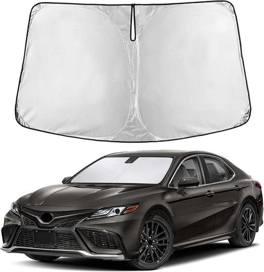 EcoNour Windshield Sunshade Compatible for Toyota Camry 2018-2022 2023 2024, LE, SE, SE Nightshade, XLE, XSE, TRD, Sun Visor for Front Windshield Sun Shade Cover, UV Heat Protector, Car Accessories by EcoNour