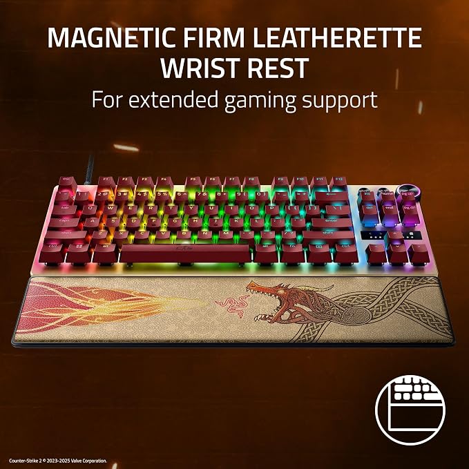 Razer Huntsman V3 Pro TKL Esports Gaming Keyboard, Counter Strike 2 Edition | Analog Optical Switches Gen 2, Razer Snap Tap, Rapid Trigger, Adjustable Actuation, Media Keys & Dial, PBT Keycaps - Image 9