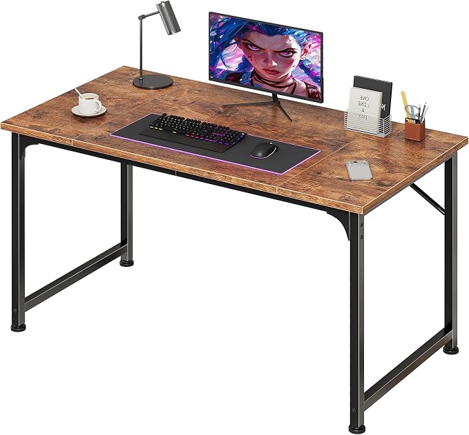 PRAISUN 40 Inch Computer Desk, Home Office Desk with Spacious Desktop, Rustic Brown by PRAISUN