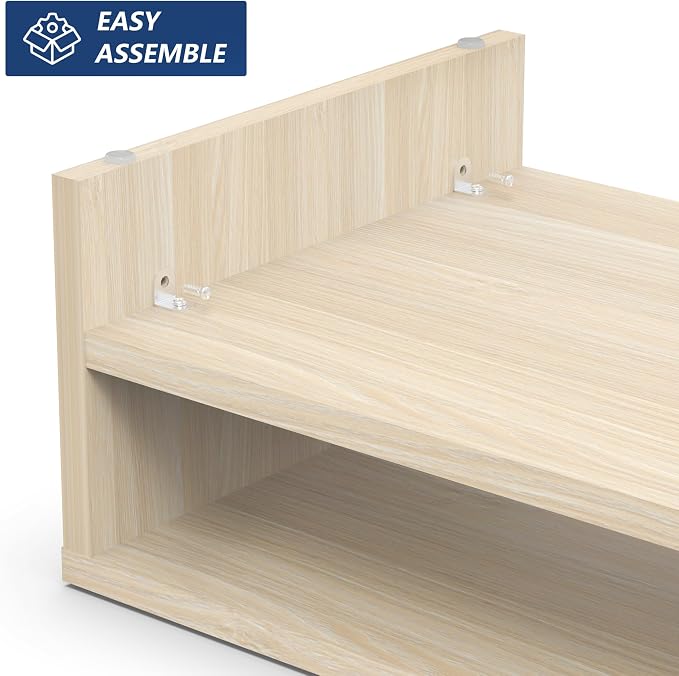 FITUEYES Monitor Stand - 2 Tier Computer Monitor Riser with 21.3 Inch Shelf, Wood Desktop Stand for Laptop Computer Screen, Desk Organization, Office Supplies - Image 3