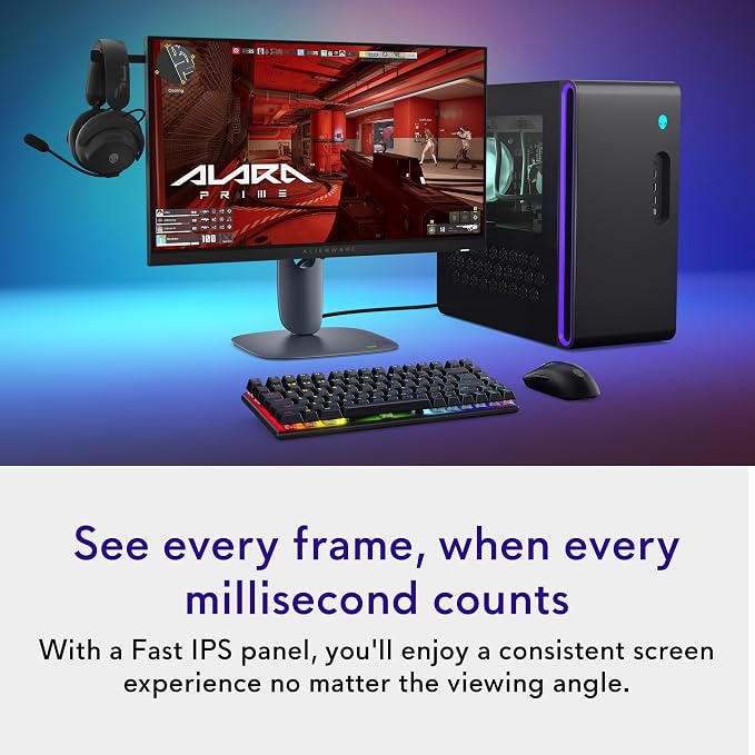 Alienware 24 Gaming Monitor AW2525HM, FHD IPS Panel, 320Hz, 0.5ms, G-SYNC | FreeSync Premium, 400 Nit Brightness, 1000:1 Contrast, 99% sRGB, Anti-Glare, USB Hub, Height Tilt Swivel, VESA 100x100 - Image 5
