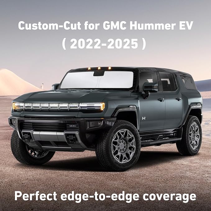 EcoNour Windshield Sunshade Compatible for GMC Hummer EV 2022-2023 2024 2025, Sun Visor for Front Windshield & Window Sun Shade Cover, UV Heat Blocker & Protector, Car Accessories - Image 2