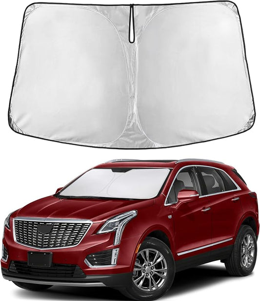 EcoNour Windshield Sunshade Compatible for Cadillac XT5 2017-2023 2024 2025, Sun Visor for Front Windshield & Window Sun Shade Cover, UV Heat Blocker & Protector, Car Accessories by EcoNour