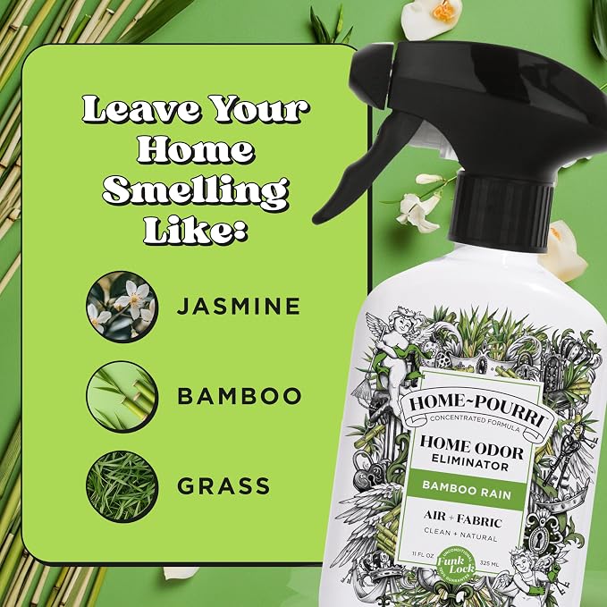 Home-Pourri Air + Fabric Multi-Purpose Odor Freshener Spray, Bamboo Rain, 11 Fl Oz - Jasmine, Bamboo and Fresh Grass - Image 8