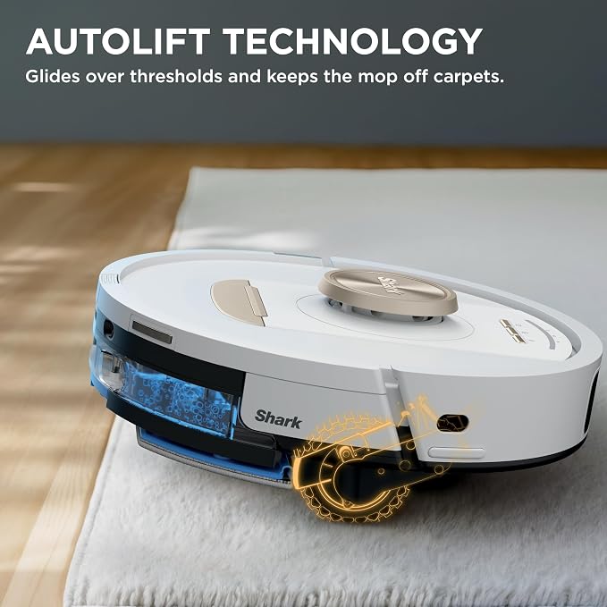 Shark Stratos 2-in-1 Robot Vacuum & Mop with 25+ Hands-Free Features & NeverTouch Self-Cleaning Base, Precision Mapping, Autolift Technology, HEPA Filtration, Edge Detect, White, RV2720ZE - Image 7