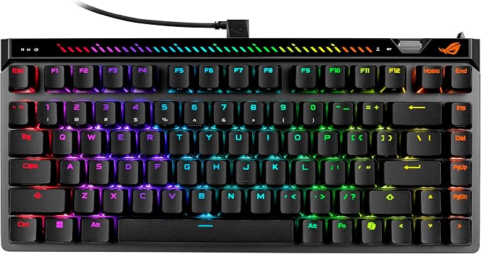 ASUS ROG Falchion Ace 75 HE Wired Analog/Hall Effect Gaming Keyboard – 75% TKL, USB, Hot Swappable HFX V2 Magnetic Switch, Rapid Trigger, 8KHz Polling, ABS Keycap, Carry Case, Web-based Config - Black by Unknown