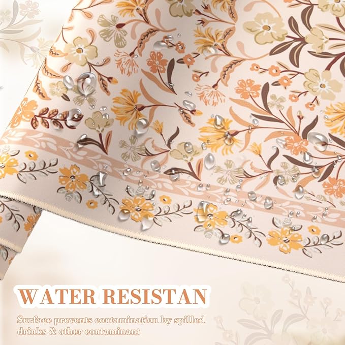 iCasso Desk Matt for Desktop, Cute Desk Pad Mat,35.4x15.7in,Yellow Floral | XXL Large Mouse Pad, Anti-Slip Big Mousepad with Stitched Edges, Keyboard Pad Mouse Mat for Computer - Image 5