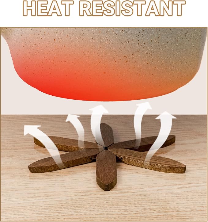Yuoyar Wooden Tree-Shaped Trivets Set for Coffee Table, Kitchen - Image 5