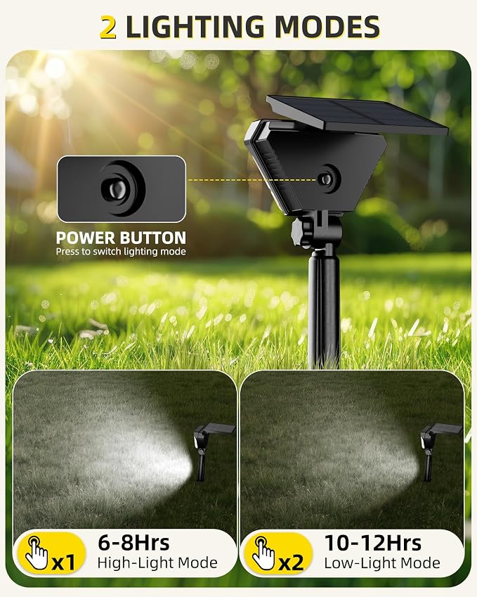 T-SUN Solar Lights Outdoor Waterproof IP65, 6 Pack LED Solar Spot Lights Color Changing IP65 Waterproof Smart Auto On/Off for Outside Landscape Garden Yard Lawn Pathway Patio Driveway - Image 3