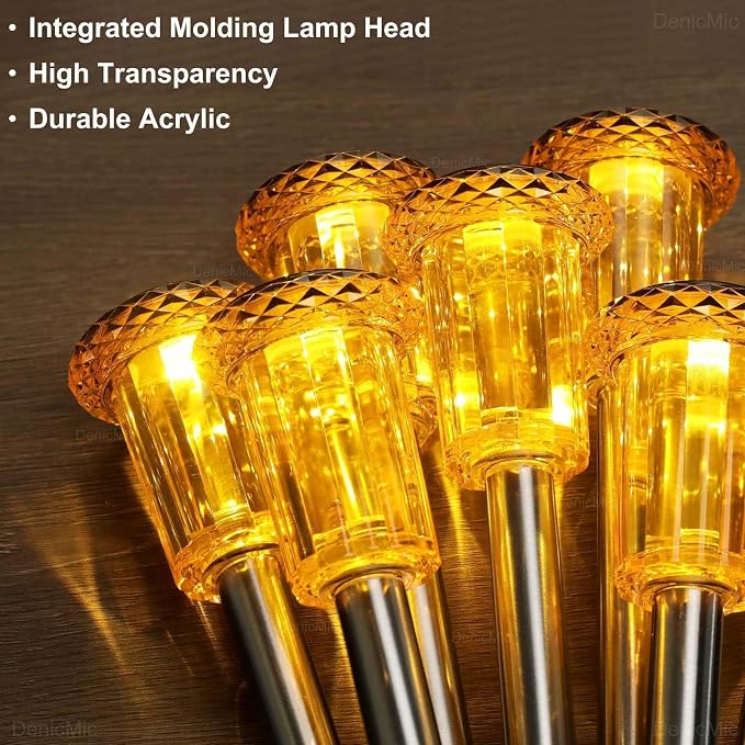 DenicMic Solar Halloween Lights Outdoor 10 Pack Fall Decorations for Home | Stake Lights for Yard Pathway Garden Walkway Driveway Patio Lawn, Auto On/Off Orange LED Autumn/Halloween Decor Waterproof - Image 5
