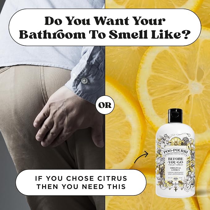 Poo-Pourri Before-You-Go Toilet Spray Refill, Original Citrus, 16 Fl Oz, Up to 800 Uses, Bathroom Odor Deodorizer with Essential Oils for Home or Work, Lemon, Bergamot and Lemongrass Scent - Image 10