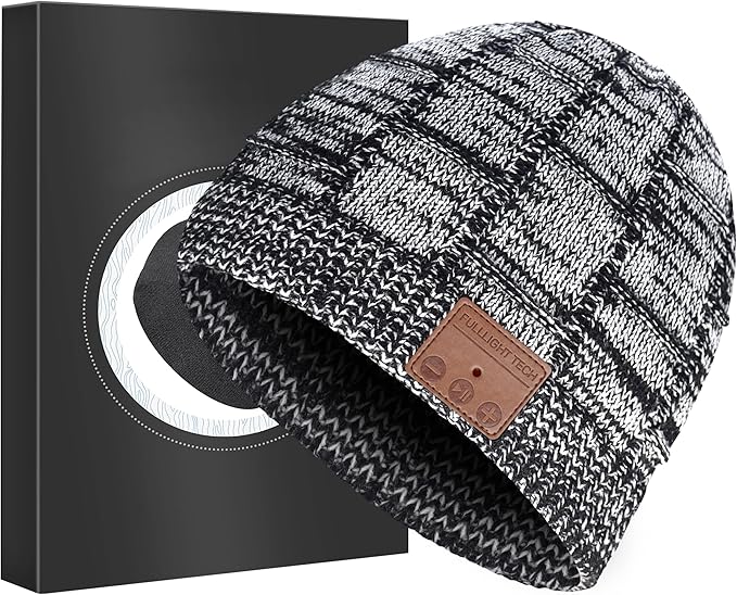 Bluetooth Beanie Hat Headphones Unique Tech Gifts Stocking Stuffer by FULLLIGHTTECH