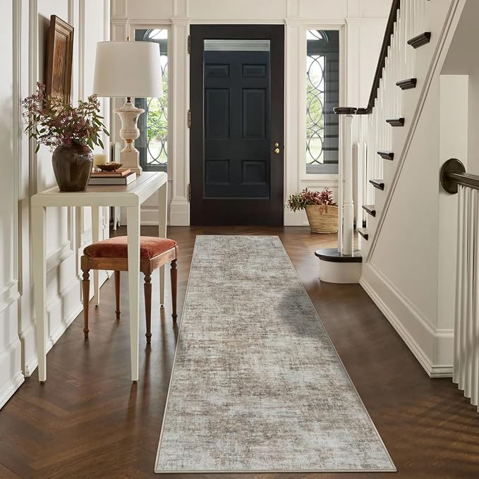 2'6''x8' Runner Rugs Washable Rug: Modern Abstract Living Room Rug Soft Anti-Skid Thin Carpet Indoor Floor Non-Shedding Carpets for Bedroom Dining Room Farmhouse Nursery Home Office Brown Black - Image 6
