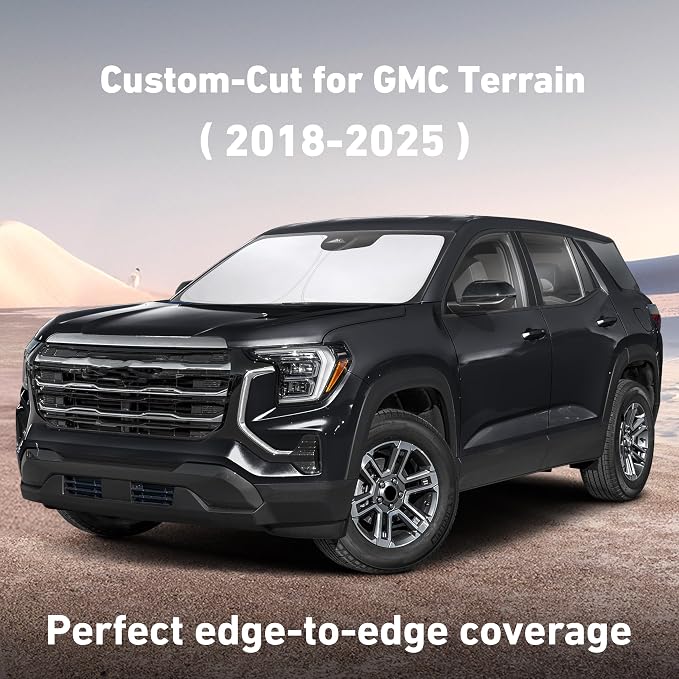 EcoNour Windshield Sunshade Compatible for GMC Terrain 2018-2023 2024 2025, Sun Visor for Front Windshield & Window Sun Shade Cover, UV Heat Blocker & Protector, Car Accessories - Image 2