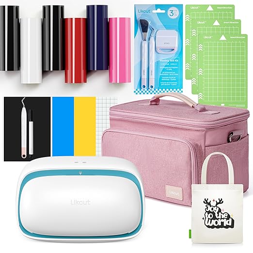 Likcut Vinyl Cutter Machine - Heat Transfer Creator Bundle with Carrying Case & Accessories by CreateDIYCraftyFunwithLikcut