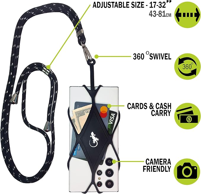Gecko Travel Tech Cell Phone Lanyard Phone lanyards for Around The Neck Neck Lanyard Phone Crossbody - Image 3
