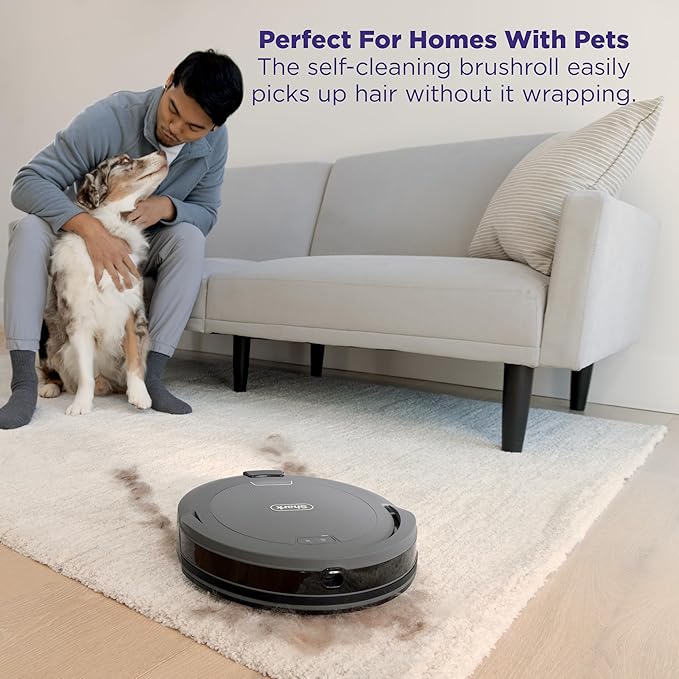 Shark Navigator Robot Vacuum and Self-Empty Base with Bagless 60-Day Capacity Self-Empty Base, SmartPath Navigation, Powerful Pet Hair Pickup, Anti-Hair Wrap, For Carpets & Hard Floors, Grey, RV2100AE - Image 7
