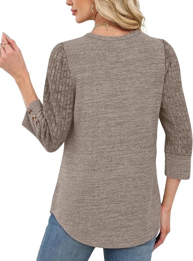 WIHOLL 3/4 Length Sleeve Womens Tops Sweaters Shirts Lightweight Spring Outfits 2026 Winter Clothing S-2XL - Image 5