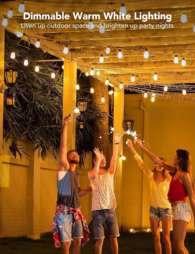 Govee Smart Outdoor String Lights H7029, 24ft RGBIC, IP65, 47 Scene Modes | 8 Dimmable LED Bulbs Outdoor Lights with Color Changing Warm White Lights for Patio, Backyard, App Control, Bluetooth - Image 3