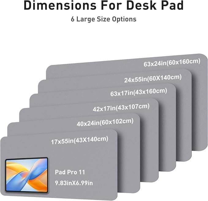 Aothia Faux Leather Desk Mat - Large Mouse Pad, Non-Slip PU Leather Blotter, Waterproof Writing Surface for Office and Home (Light Grey, 40" x 24") - Image 5