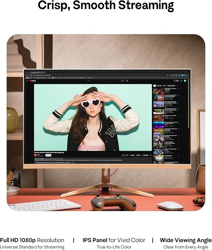 Pixio PX246 Wave Beige 24 inch 120Hz Refresh Rate FHD 1080p Resolution IPS Panel 4ms GTG Response Time Gaming Monitor with Adaptive Sync - Image 5