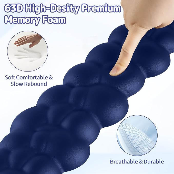 Sushret Cloud Wrist Rest Keyboard, Cloud Keyboard Wrist Pad Set with PU Leather Memory Foam, Cute Arm Rest for Palm Support, PC/Gaming Desk Accessories/Office Setup/Computer Hand Cushion - Dark Blue - Image 4
