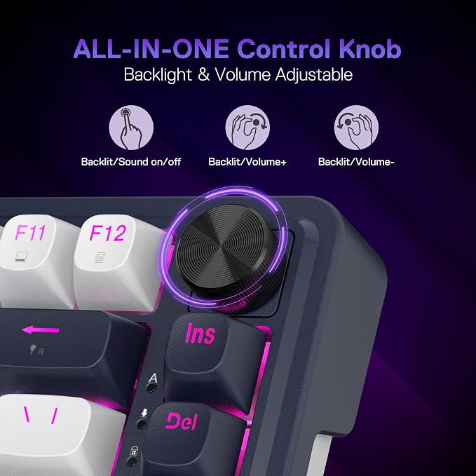 Redragon K673 HE Wired Hall-Effect Rapid Trigger Magnetic Gaming Keyboard | Multi-Function Control Wheel, Silky POM 8K Switches for Valorant & FPS Precision, Zero Delay, Compact 80% Size, PRO Software - Image 8