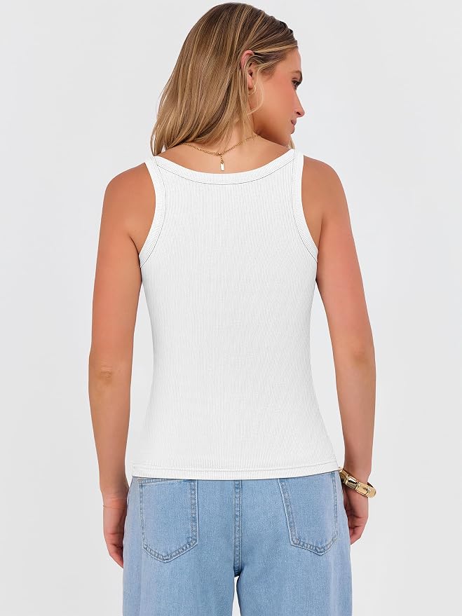 ANRABESS V Neck Tank Tops for Women Ribbed Knit Camisole 2026 Summer Casual Sleeveless Slim Fitted Basic Cami Shirts Clothes - Image 5