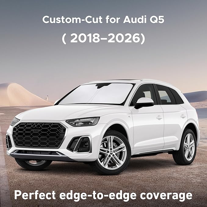 EcoNour Windshield Sunshade Compatible for Audi Q5 2018-2024 2025 2026, Sun Visor for Front Windshield & Window Sun Shade Cover, UV Heat Blocker & Protector, Car Accessories - Image 2
