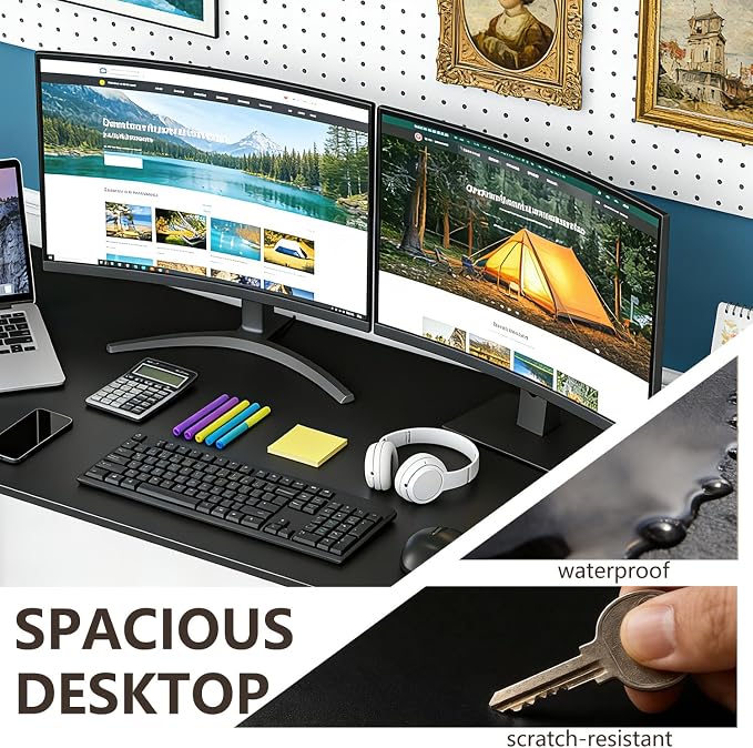 BestOffice Computer Desk,Home Office Desk, Modern Simple Style for Home Office Study Writing (Black, 63 Inch) - Image 4