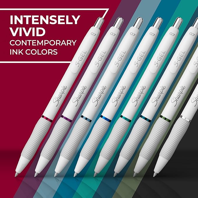 Sharpie S-Gel Pens, Fashion Barrel Gel Pens, Pearl White Body, Medium (0.7mm) Point, USA 250th Anniversary Edition, 1 Count (Pack of 144) - Image 4