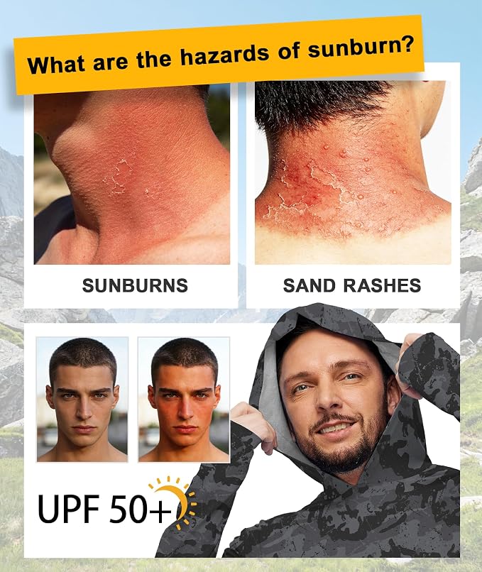 ZITY Men's Sun Protection Shirts Long Sleeve Rash Guard Hoodie UV UPF 50+ Fishing Running Athletic Sweatshirts - Image 4