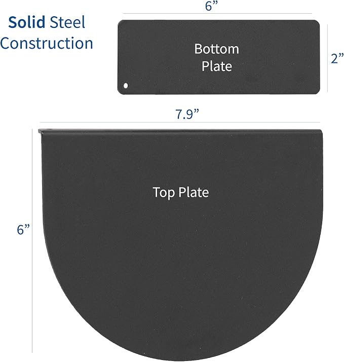 VIVO Steel Reinforcement Bracket Mount Plate for Thin, Glass, and Other Fragile Table Top Surfaces, Compatible with Most Monitor Stand C-Clamp Installations, Anti-Slip No Scratch, Black, STAND-AC01R - Image 2
