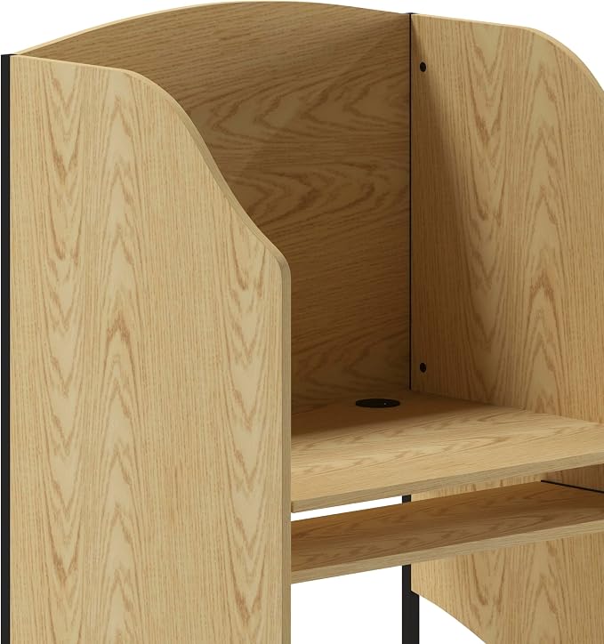Flash Furniture Kevin Starter Study Carrel in Oak Finish - Image 11