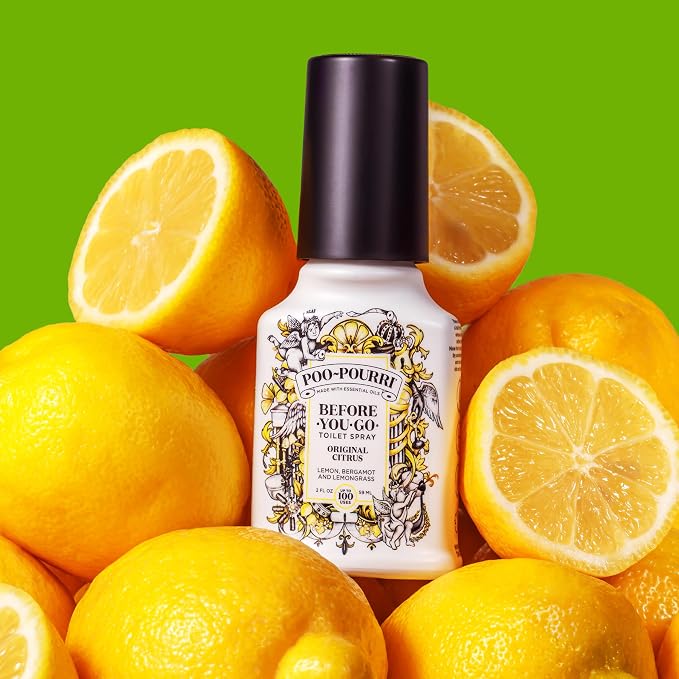 Poo-Pourri Before-You-Go Toilet Spray, Original Citrus, 8 Fl Oz, Up to 400 Uses, Bathroom Odor Deodorizer, Plant-Based with Essential Oils, for Home or Work, Lemon, Bergamot and Lemongrass Scent - Image 13