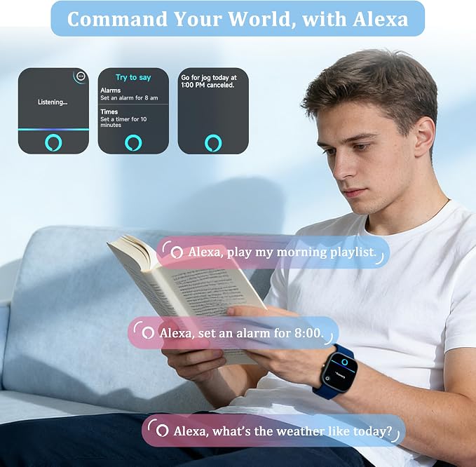 Smart Watch for Women Men, 2026 Upgrade Smartwatch [2 Bands, 44mm case], 1.83" Fitness Tracker Watch Alexa Built-in, Make/Answer Call, HR Sleep Stress Monitor, IP68 Waterproof Step Counter Watch - Image 5