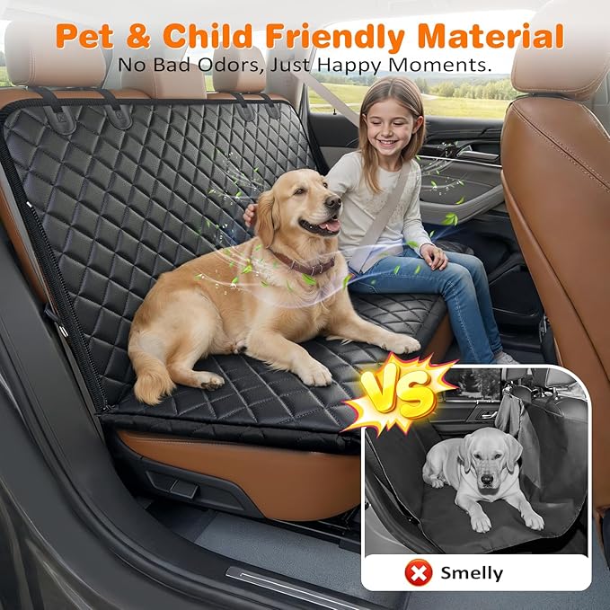 URPOWER 900D Heavy Duty Scratch Proof Dog Car Seat Cover for Pets 100% Waterproof Seat Cover Hammock Nonslip Durable Soft Back Seat Covers for Cars and SUVs - Image 5
