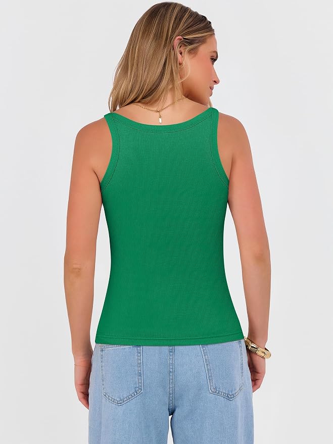 ANRABESS V Neck Tank Tops for Women Ribbed Knit Camisole 2026 Summer Casual Sleeveless Slim Fitted Basic Cami Shirts Clothes - Image 5