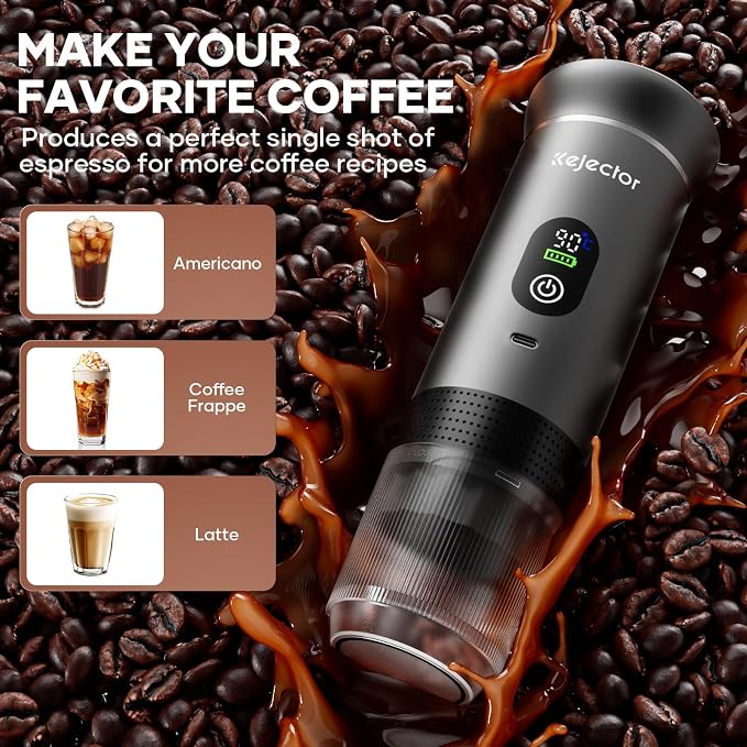Portable Coffee Maker Espresso Machine Cafetera Portatil Personal Rechargeable Coffee Maker Small for Travel Camping usb-c Battery Espresso Maker, 3-IN-1 Compatible with Ground Coffee & NS Capsule - Image 6