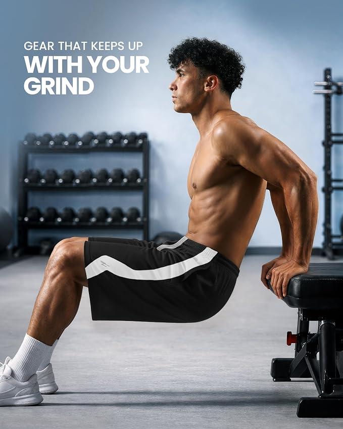 Quick Dry Knit Men's Athletic Shorts Loose-Fit Running Workout Gym Shorts - Image 2