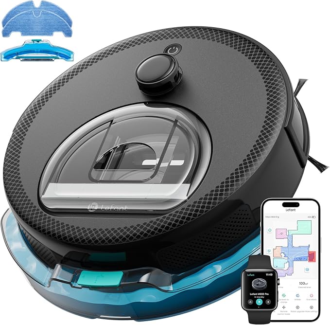 Lefant Robot Vacuum and Mop, 450ml Visible Dustbin, Upgraded 190° PSD Obstacle Avoidance, Customized Cleaning, Multi-Floor Mapping, 150 Mins Runtime, 2.4G/5G WiFi, Pet Hair & Carpets, M330 Pro by Lefant