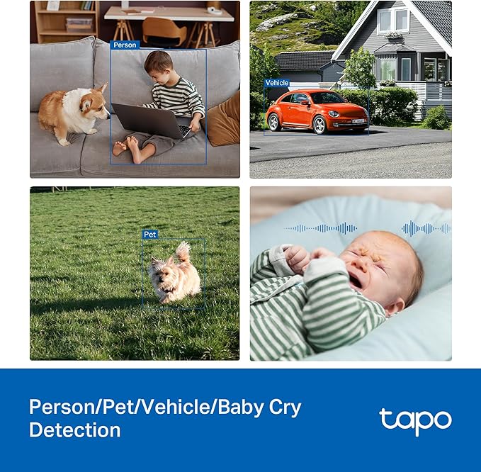 Tapo 3K 5MP Pan/Tilt Indoor/Outdoor Security Camera, Free Person/Vehicle/Baby Cry Detect & 360° Motion Track, Color Night, SD/Cloud, Wrks w/Alexa & Google Home, 2.4 GHz WiFi, HybridCam 360 - Image 5