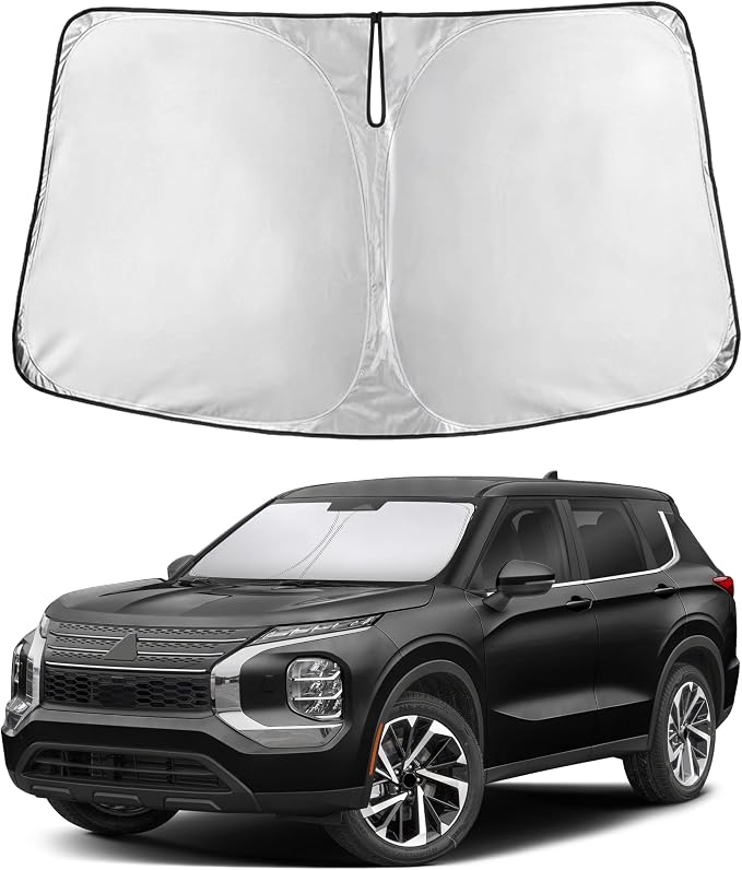 EcoNour Windshield Sunshade Compatible for Mitsubishi Outlander 2022-2024 2025 2026, Sun Visor for Front Windshield & Window Sun Shade Cover, UV Heat Blocker & Protector, Car Accessories by EcoNour