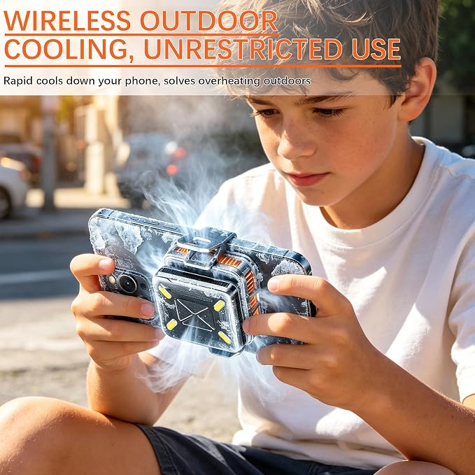 Wireless Magnetic Phone Cooler for Gaming & Streaming | Cordless Operation | Semiconductor Cooling | Digital Display | Quiet Fan | Travel & Outdoor Ready - Image 3